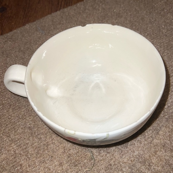Vintage Handmade Pottery Ceramic Strawberry Vine Mug/ Soup Bowl - Picture 5 of 13